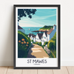 St Mawes Retro Travel Illustration