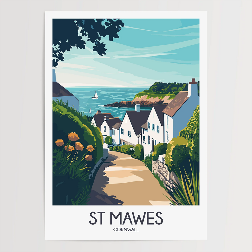 St Mawes Vintage Style Print
