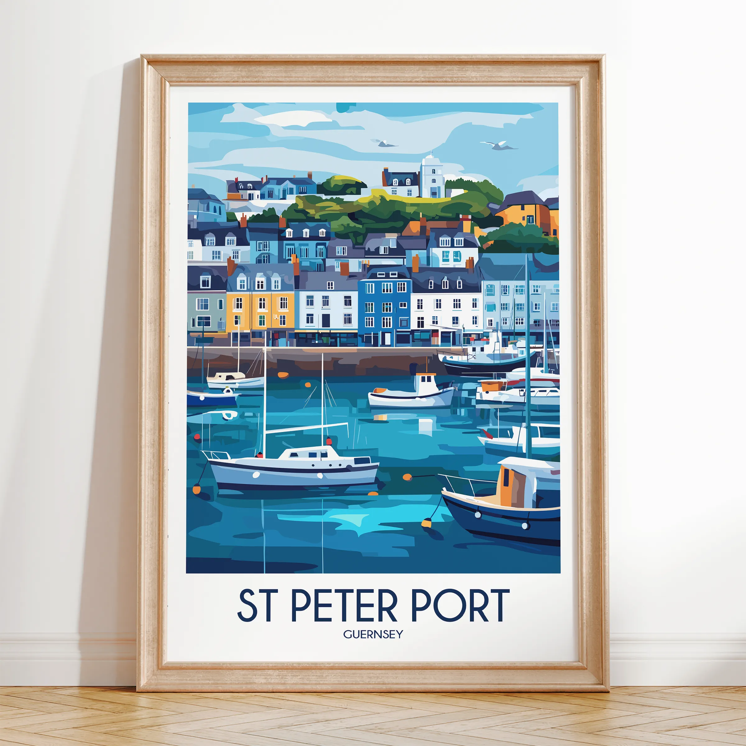 St Peter Port Modern Travel Poster