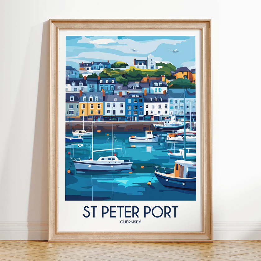 St Peter Port Modern Travel Poster