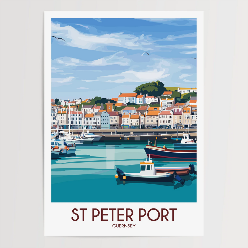 St Peter Port Modern Travel Poster