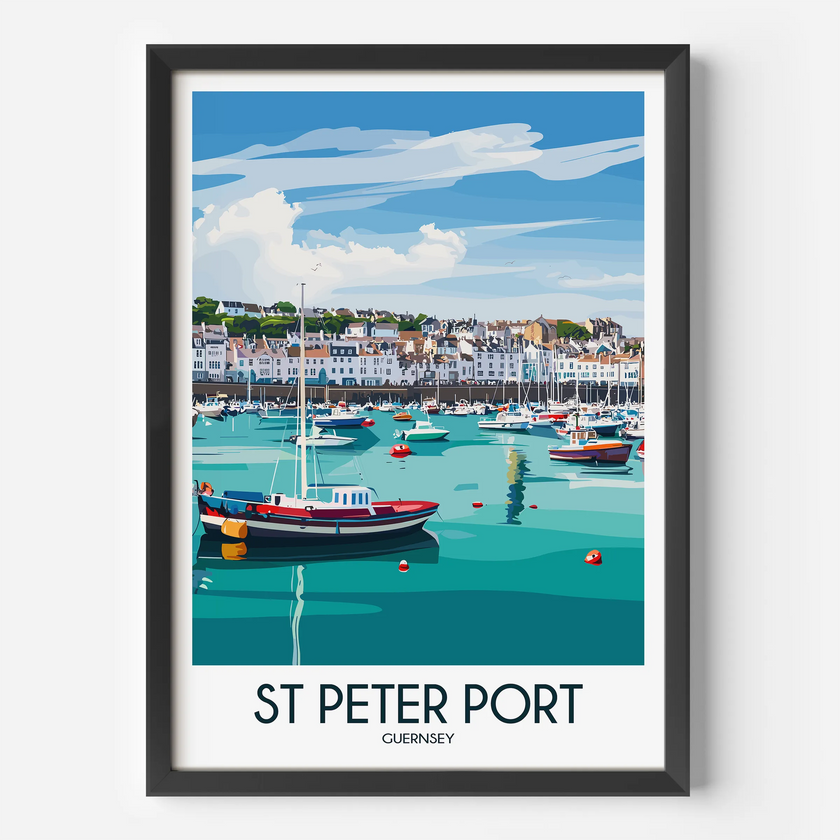 St Peter Port Modern Travel Poster