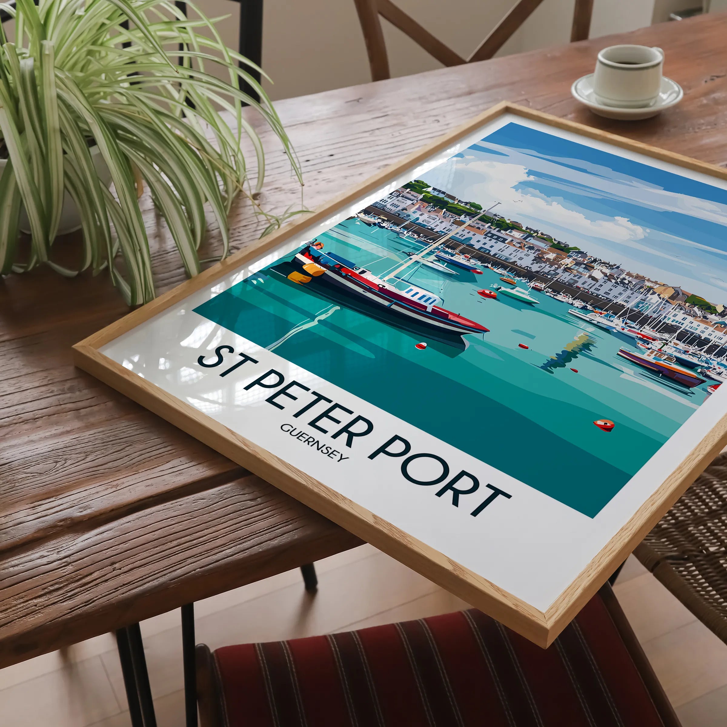 St Peter Port Retro Travel Illustration
