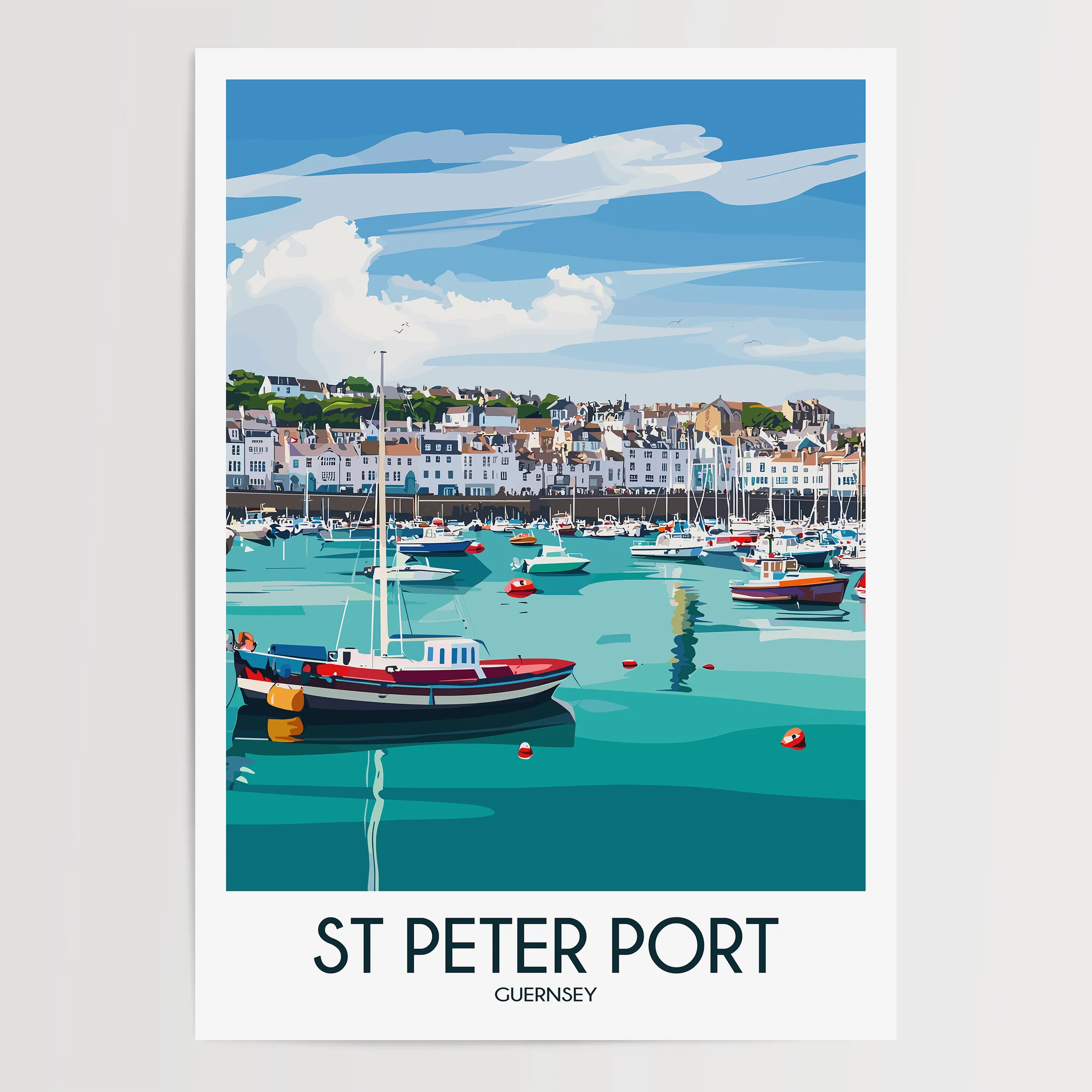 St Peter Port Souvenir Poster Print