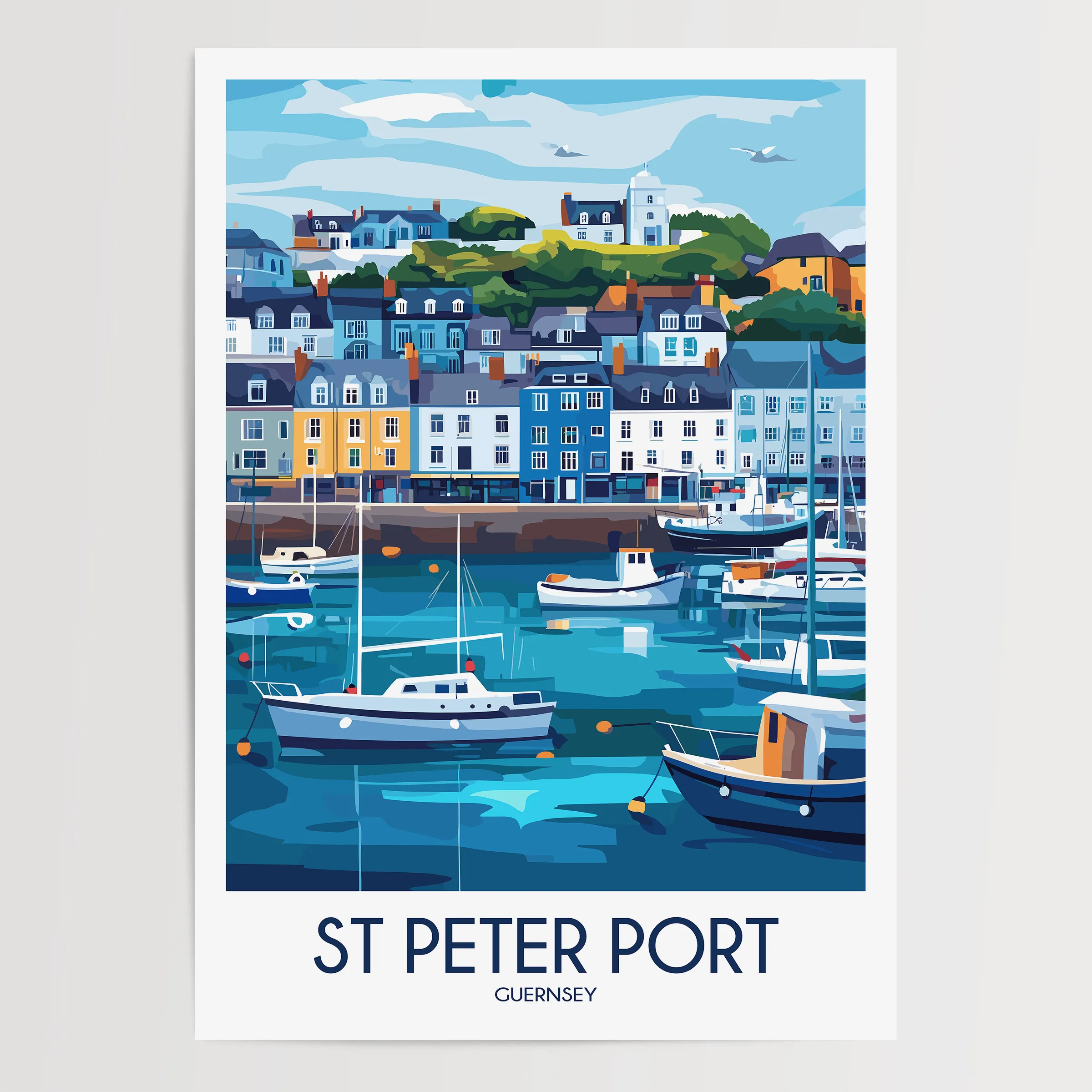 St Peter Port Vintage Style Print
