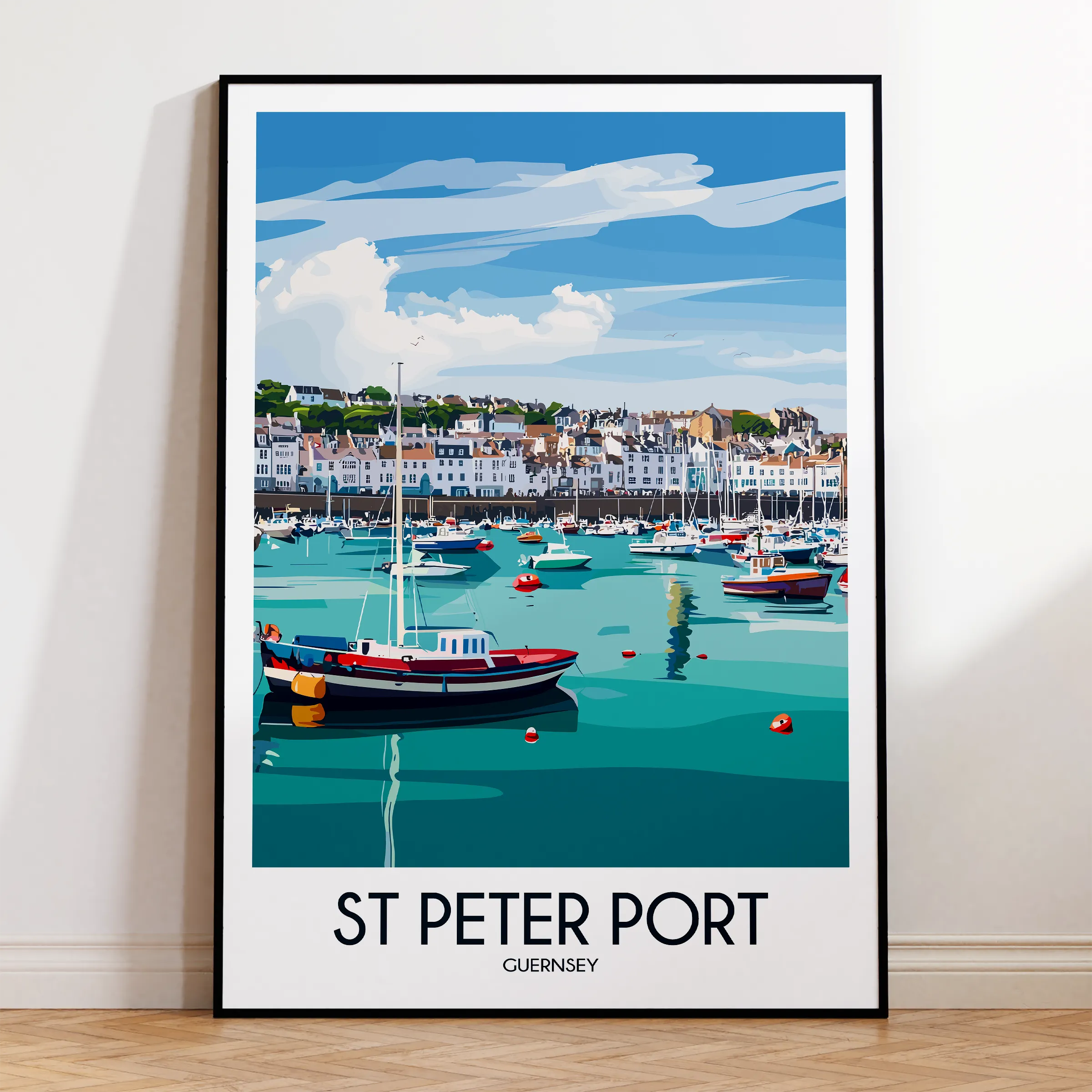 St Peter Port Vintage Style Print