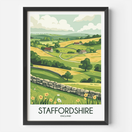 Staffordshire Retro Travel Illustration
