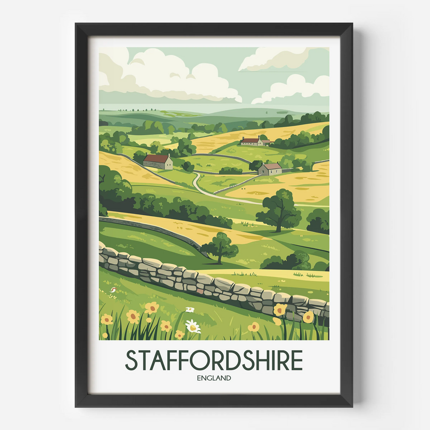 Staffordshire Retro Travel Illustration