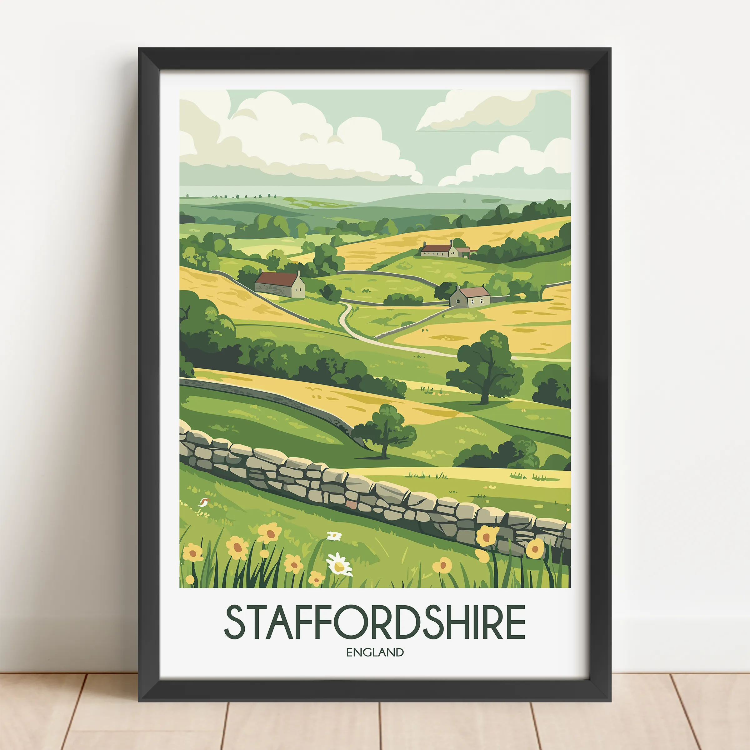 Staffordshire Vintage Style Print