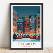 Stockholm Retro Travel Illustration
