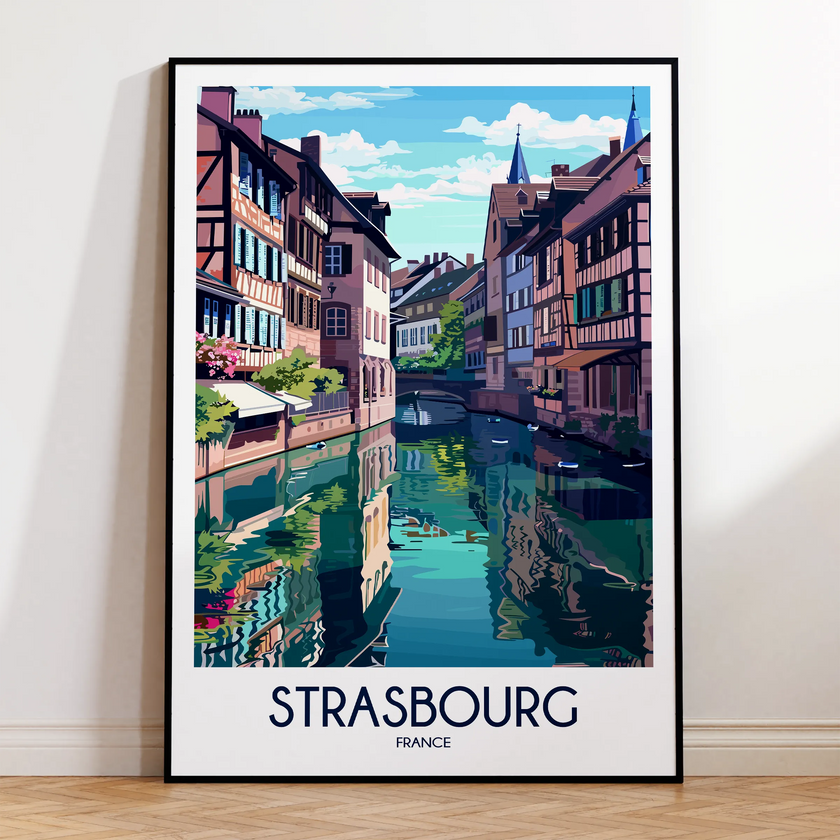 Strasbourg Modern Travel Poster