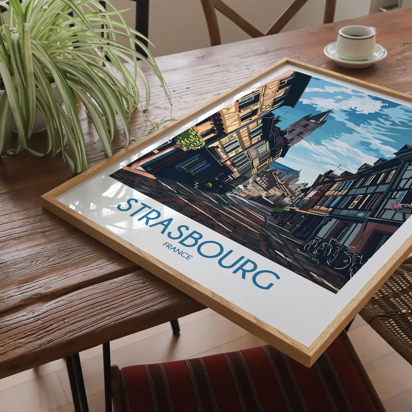 Strasbourg Retro Travel Illustration