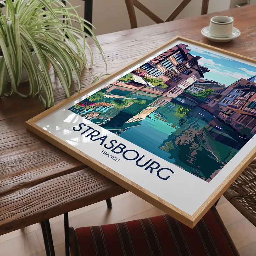 Strasbourg Retro Travel Illustration