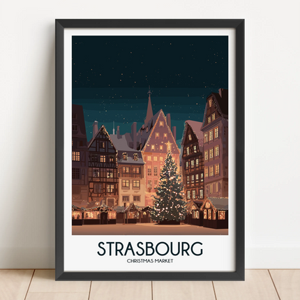 Strasbourg Retro Travel Illustration