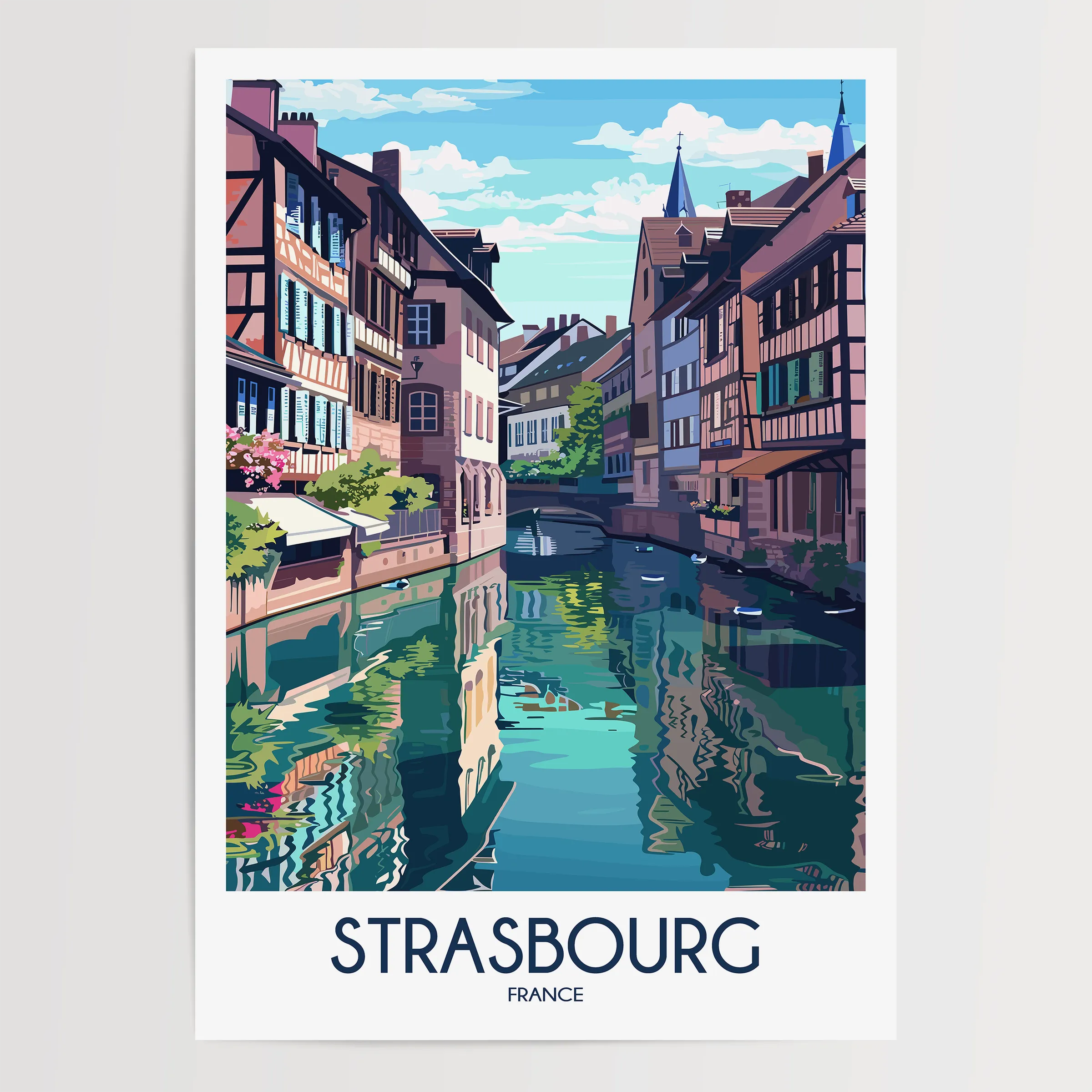 Strasbourg Vintage Style Print