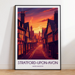 Stratford-Upon-Avon Retro Travel Illustration