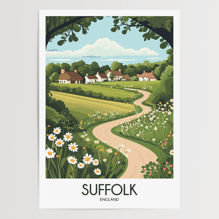 Suffolk Modern Travel Poster