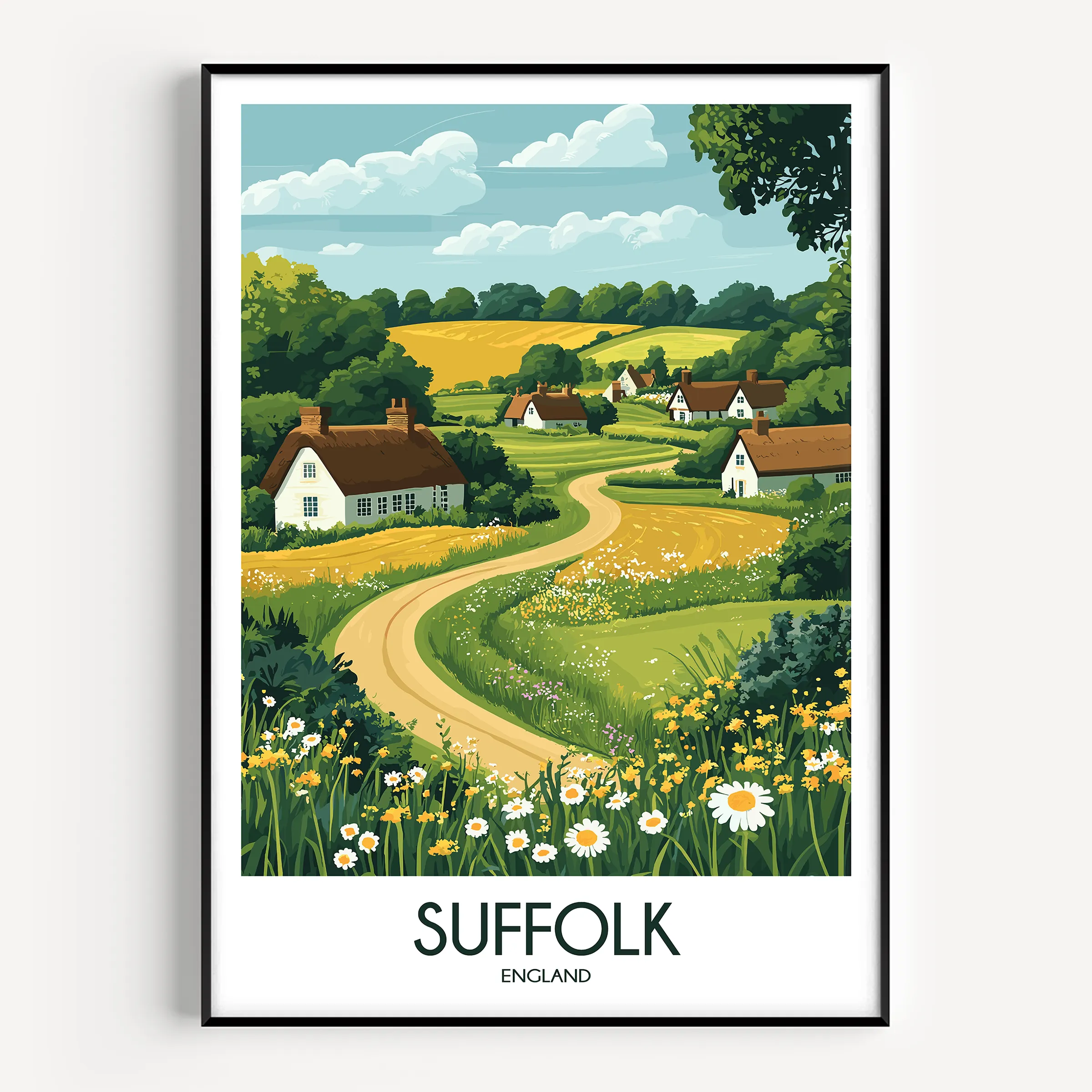 Suffolk Modern Travel Poster