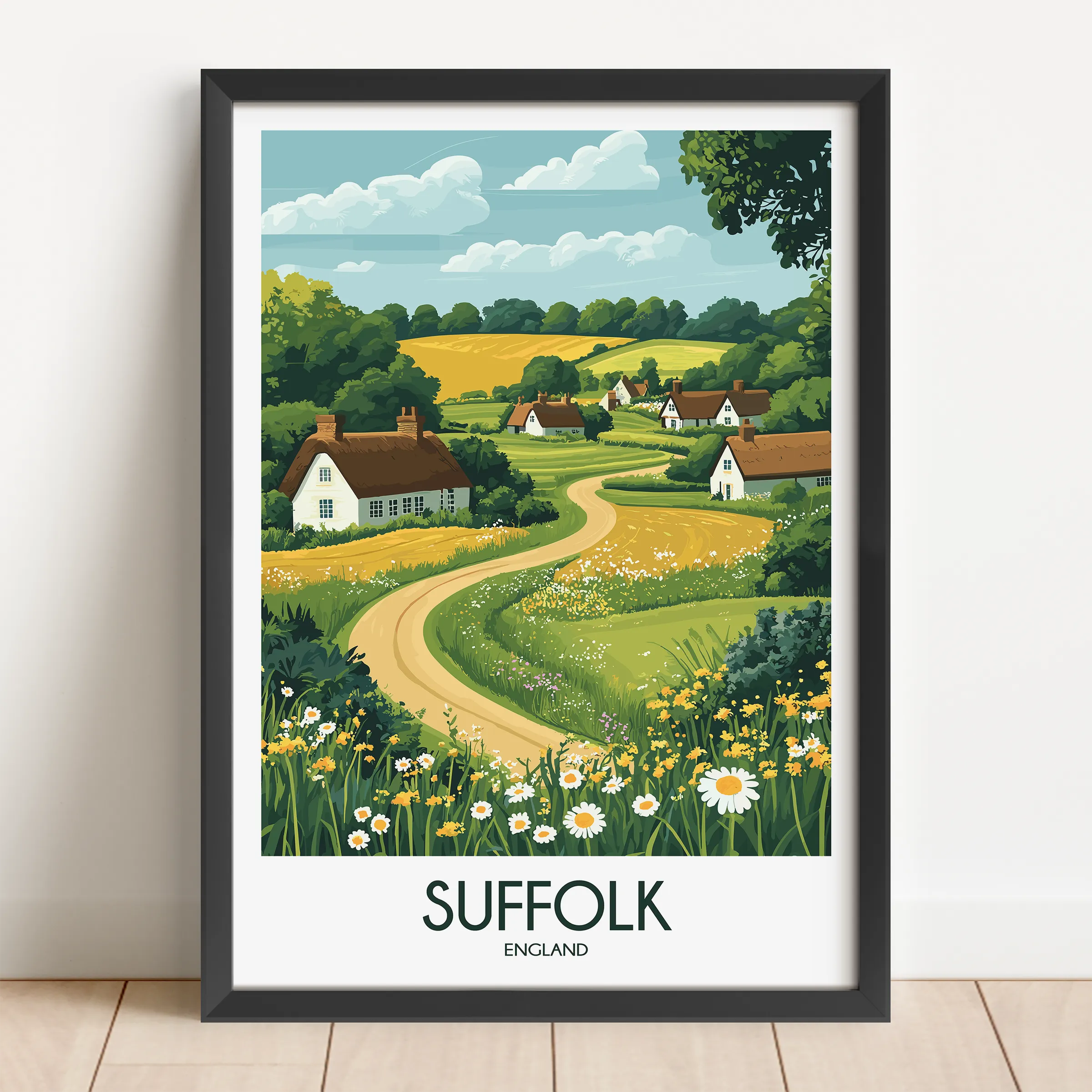 Suffolk Retro Travel Illustration