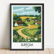 Suffolk Retro Travel Illustration
