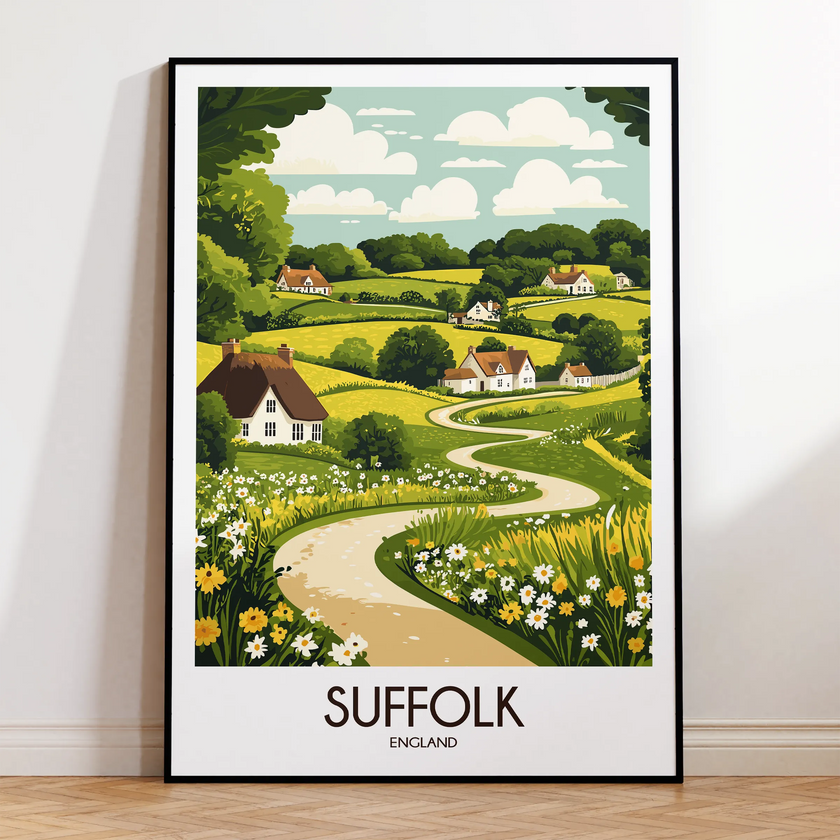 Suffolk Retro Travel Illustration