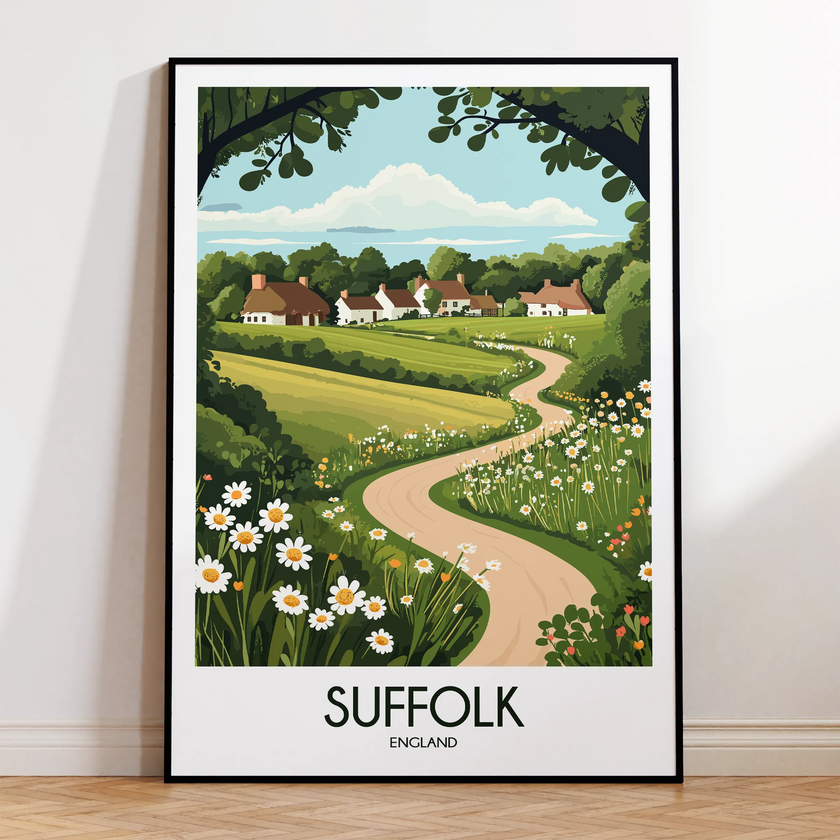 Suffolk Retro Travel Illustration