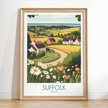 Suffolk Souvenir Poster Print