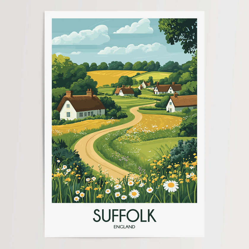 Suffolk Souvenir Poster Print