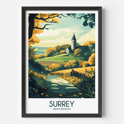 Surrey Modern Travel Poster
