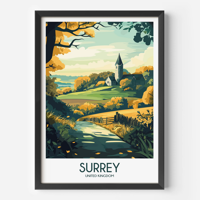 Surrey Modern Travel Poster