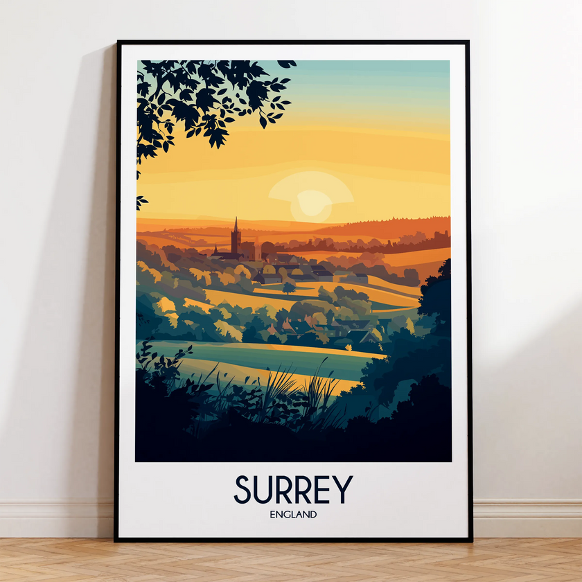 Surrey Modern Travel Poster