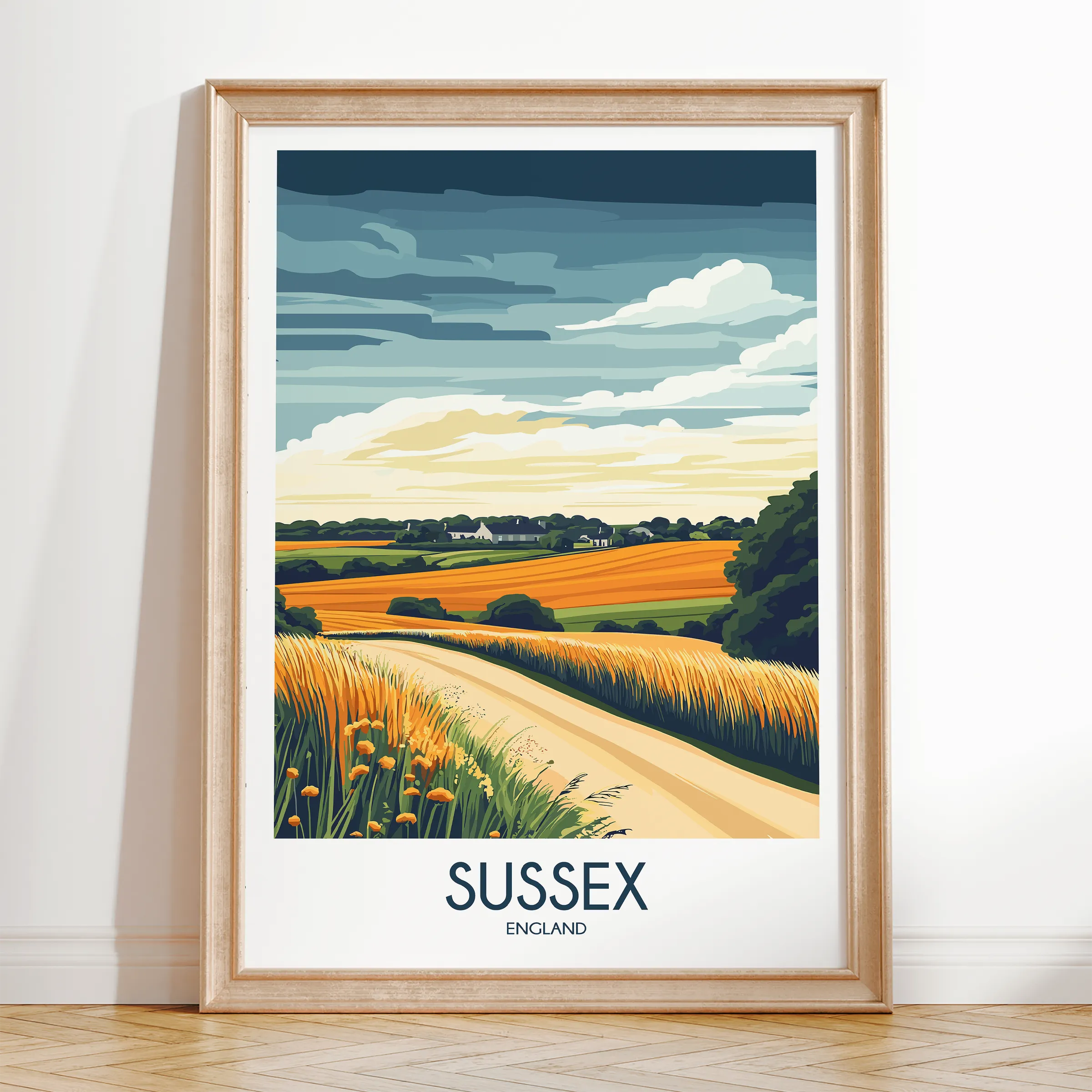 Sussex Retro Travel Illustration