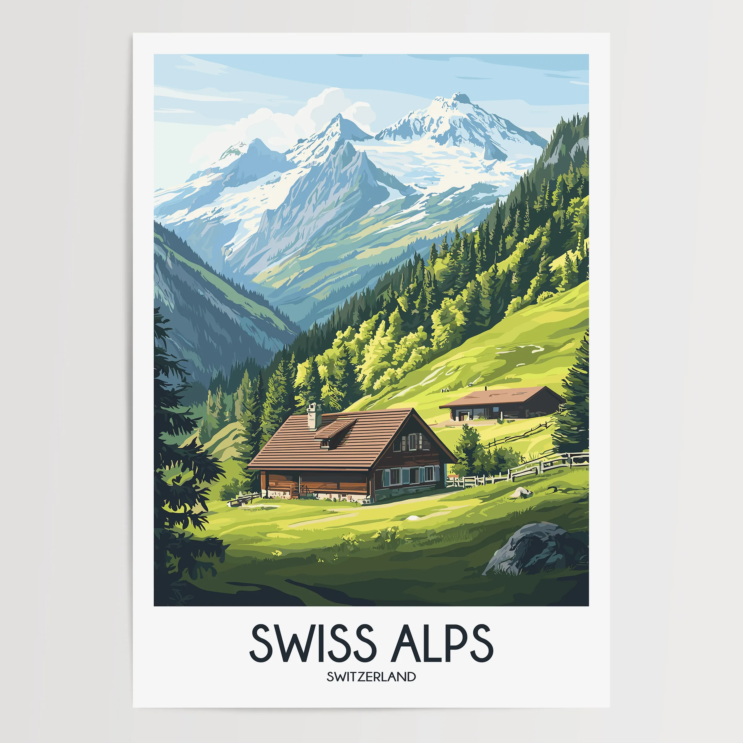 Swiss Alps Home Office Decor