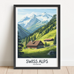 Swiss Alps Minimalist Wall Art