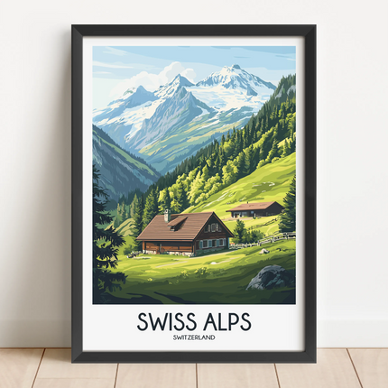 Swiss Alps Minimalist Wall Art