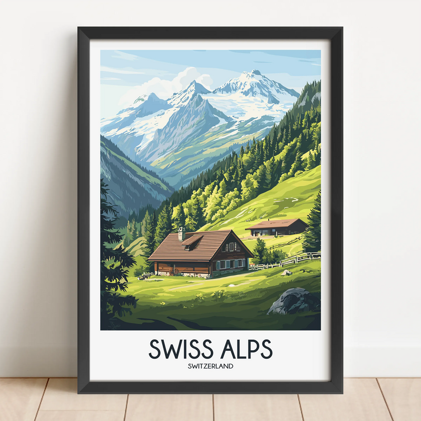 Swiss Alps Minimalist Wall Art