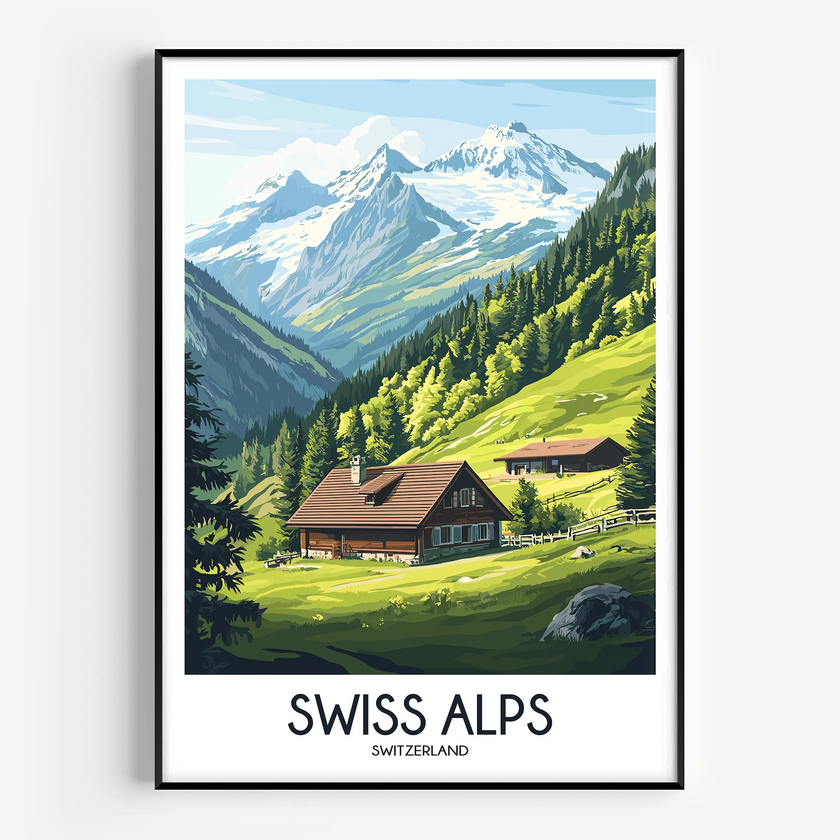 Swiss Alps Scenic Landscape Art