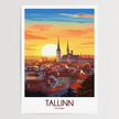 Tallinn Retro Travel Illustration