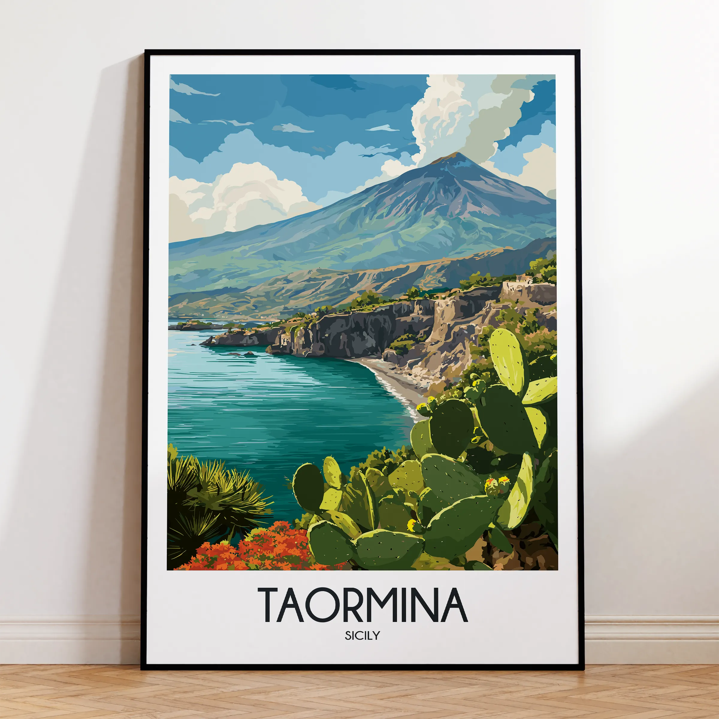 Taormina Modern Travel Poster