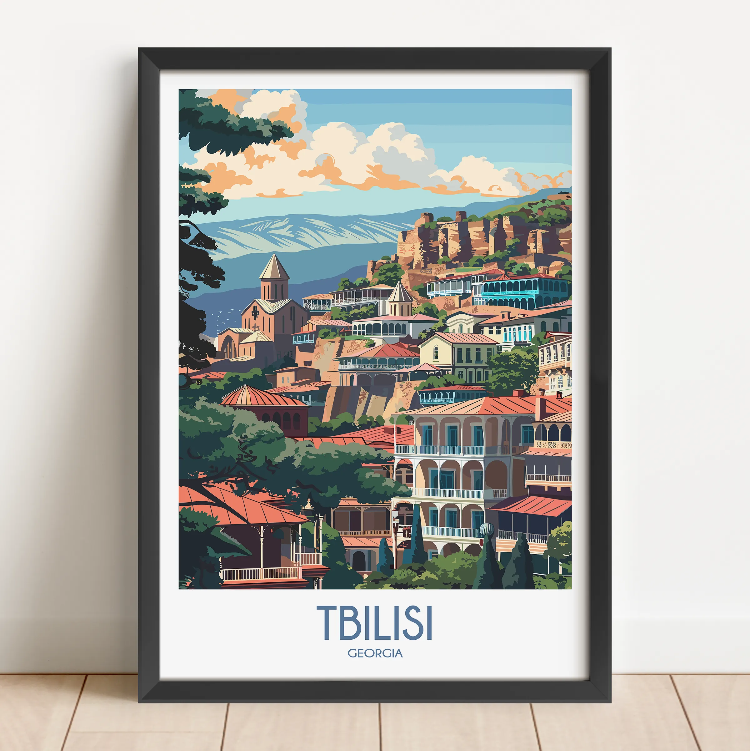 Tbilisi Vintage Style Print