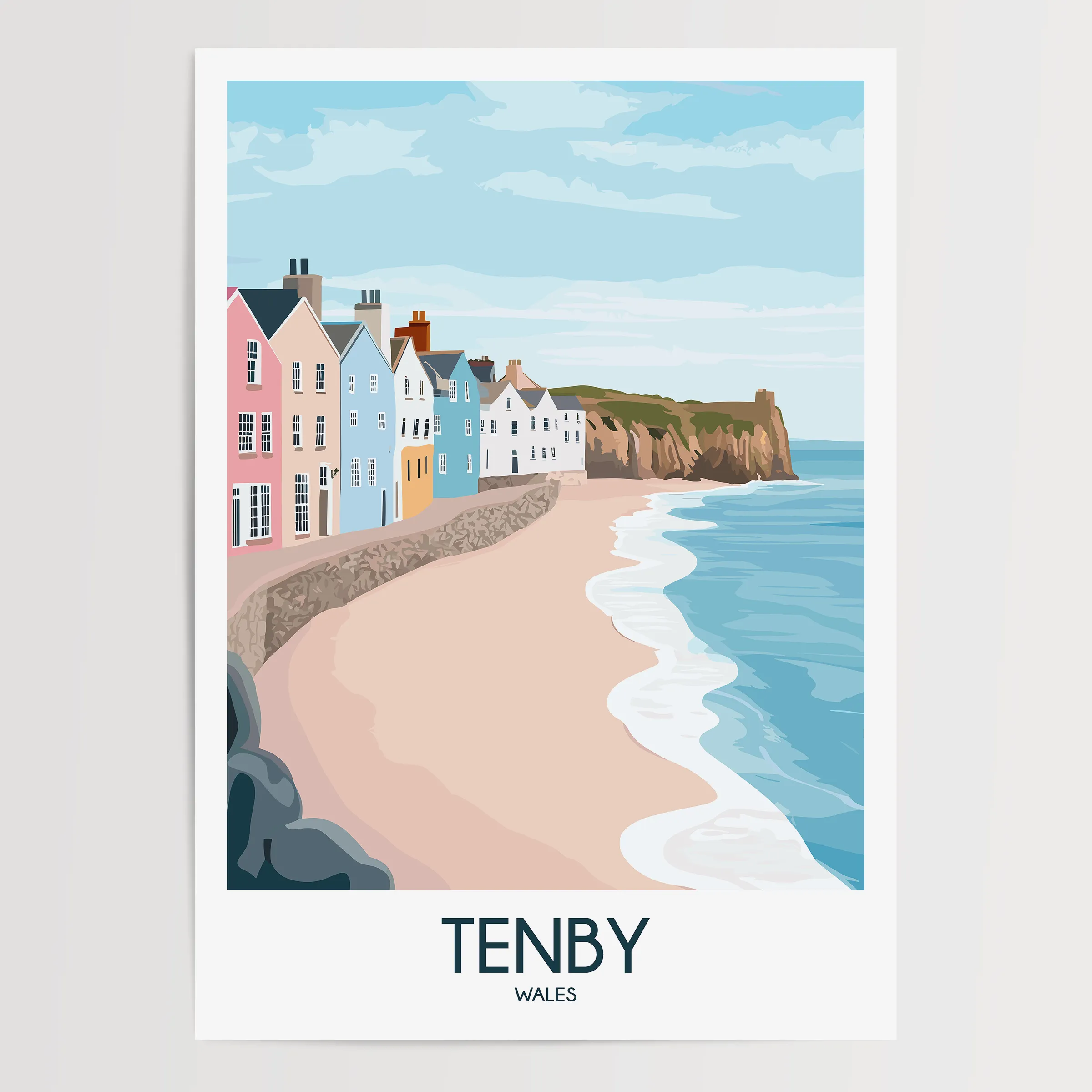 Tenby Modern Travel Poster