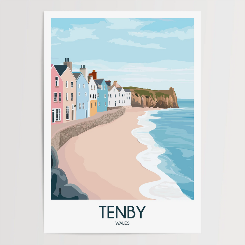 Tenby Modern Travel Poster