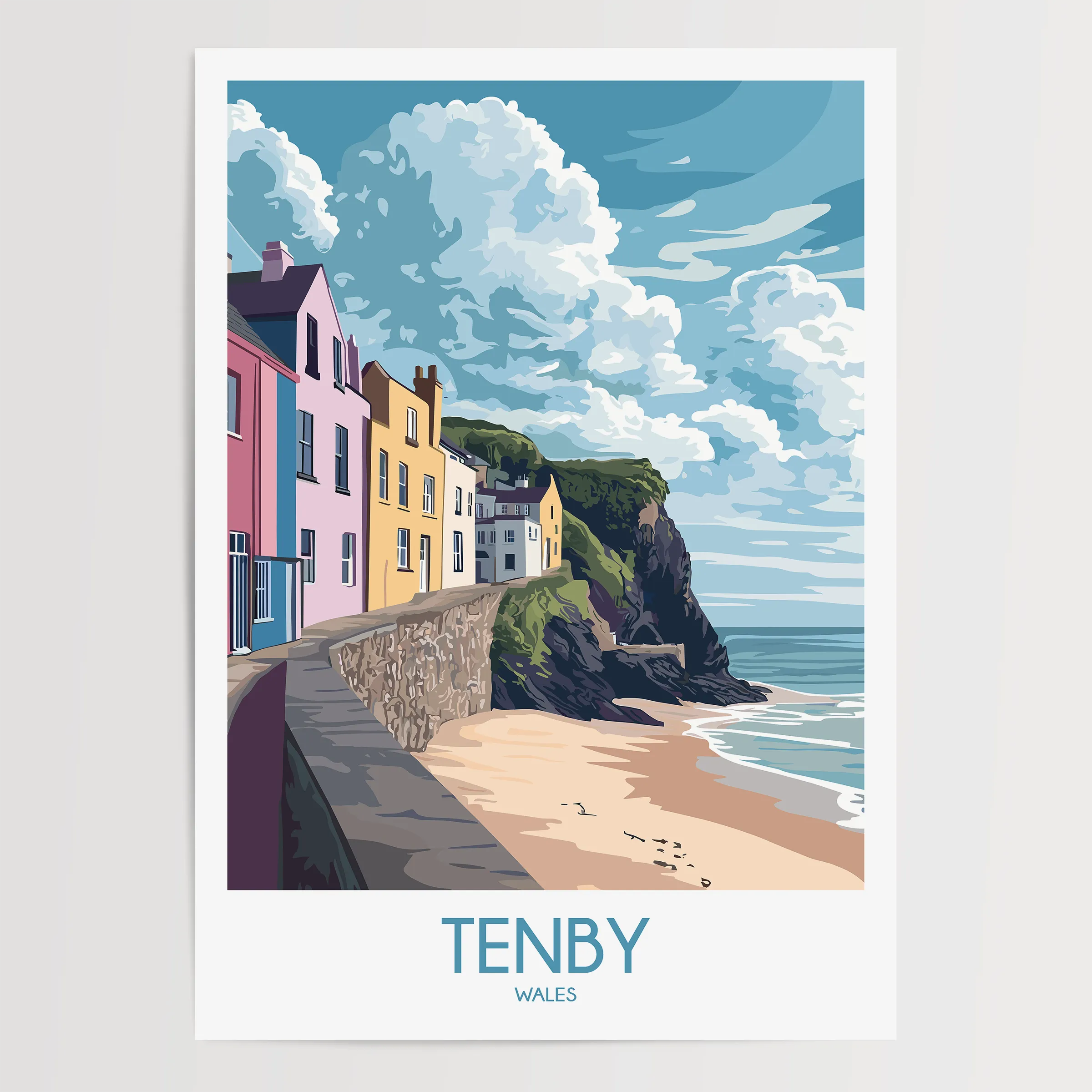 Tenby Modern Travel Poster