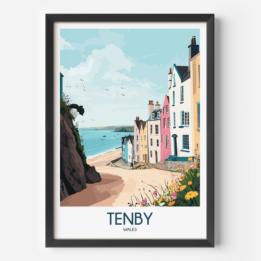Tenby Modern Travel Poster