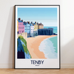 Tenby Retro Travel Illustration