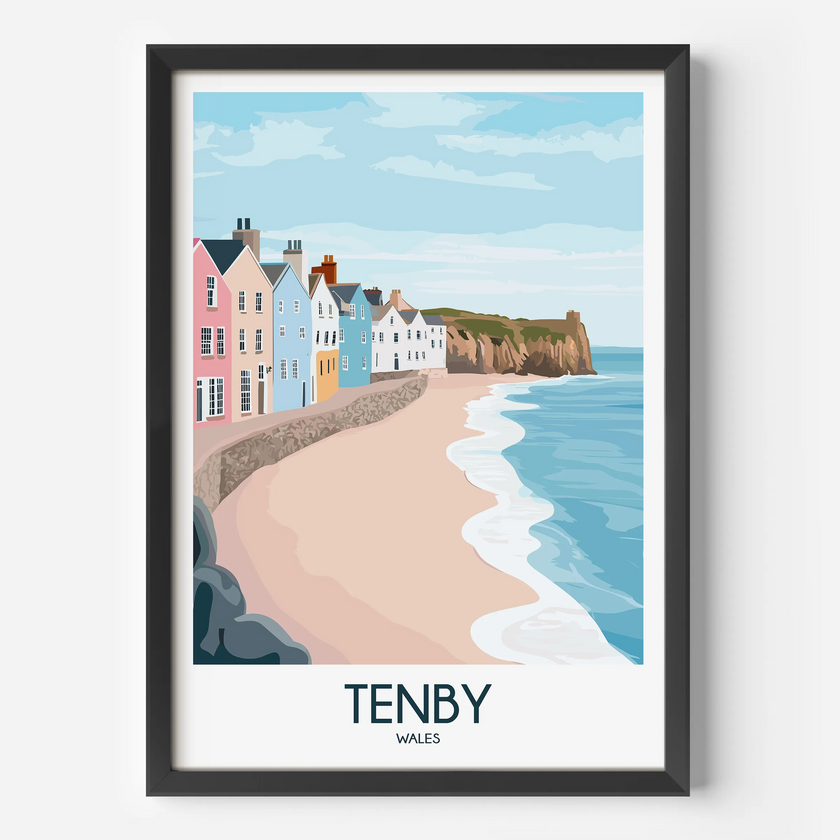 Tenby Souvenir Poster Print