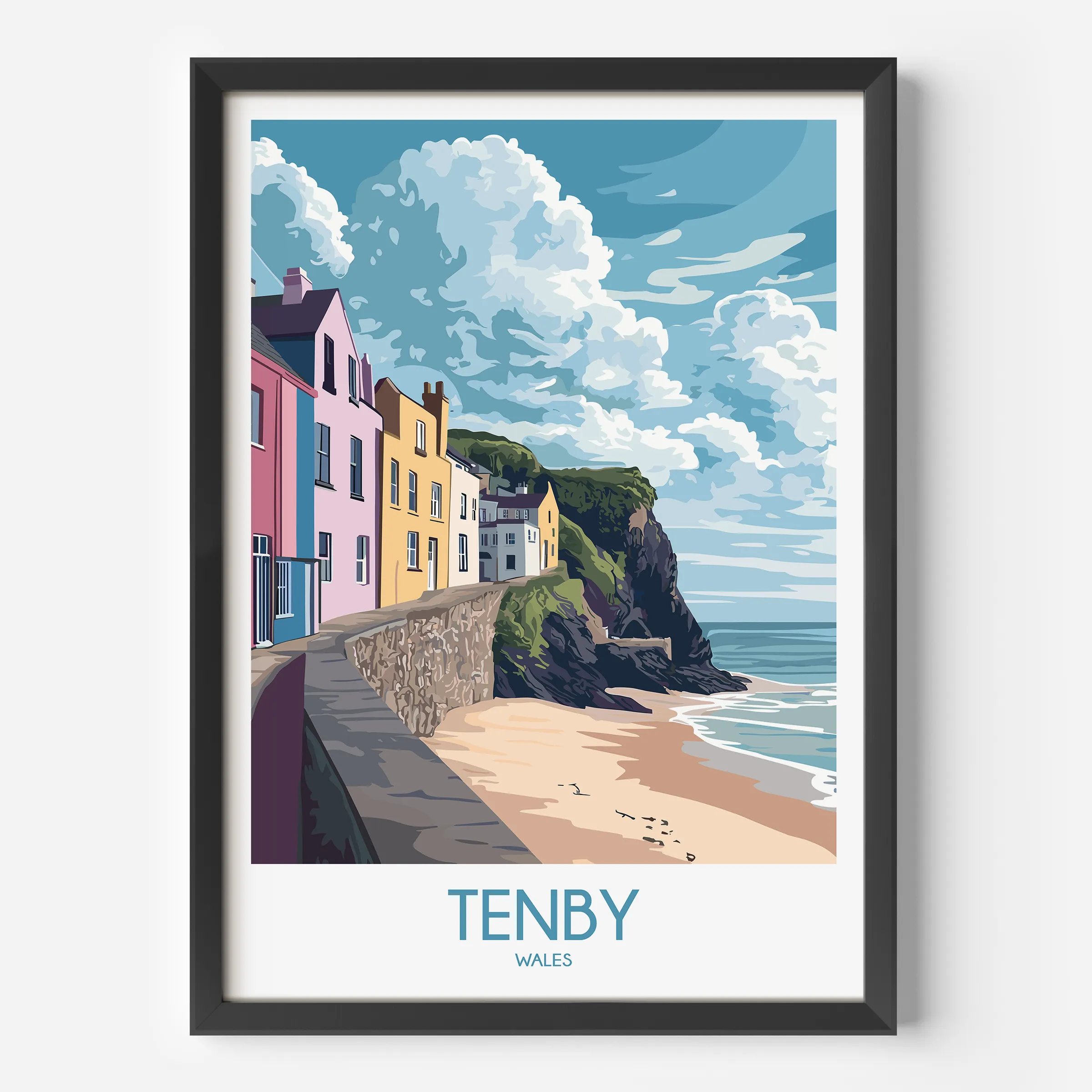Tenby Souvenir Poster Print
