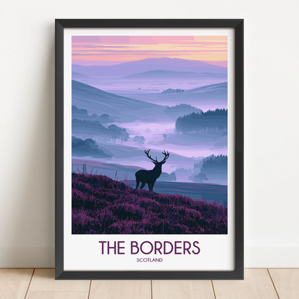 The Borders Retro Travel Illustration