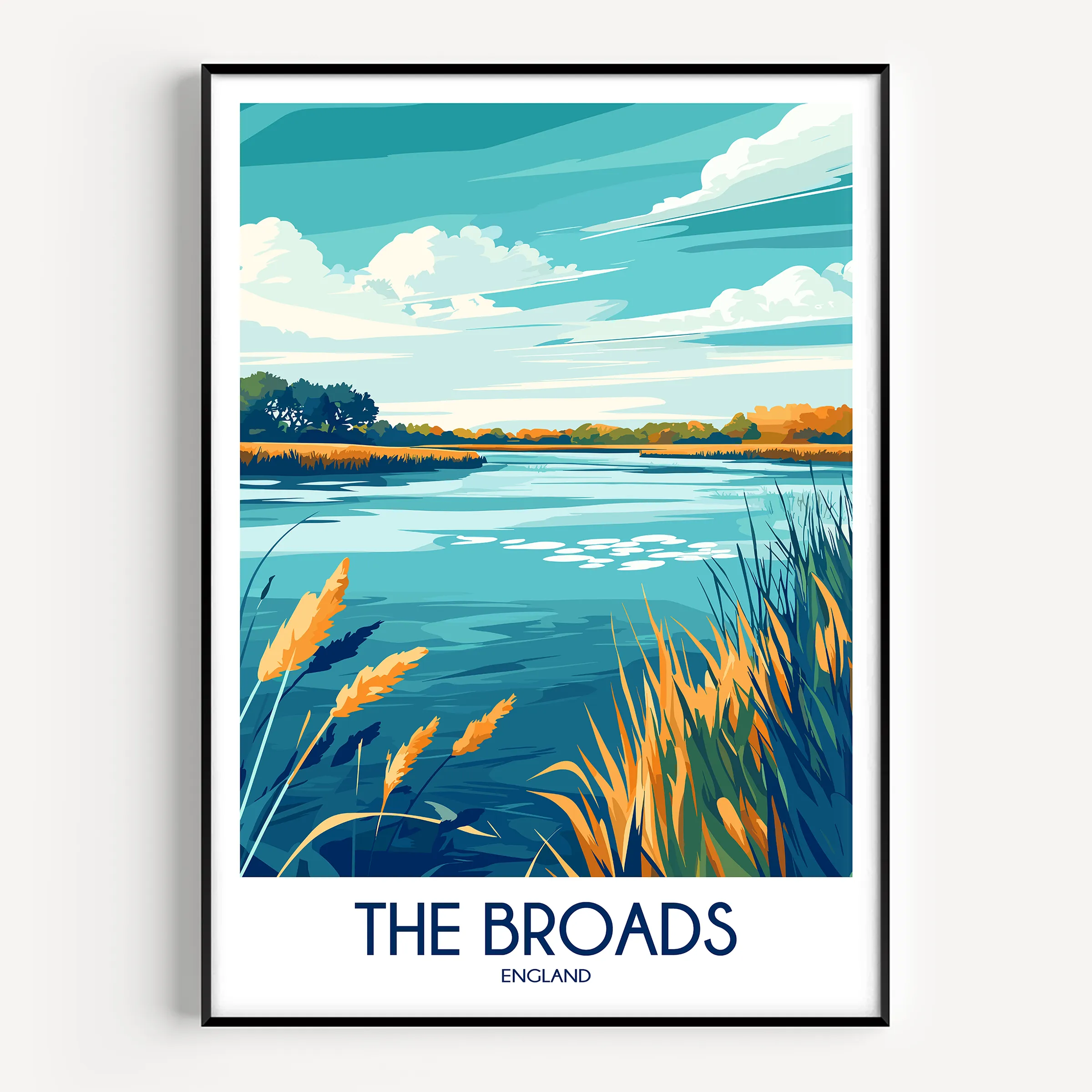 The Broads Modern Travel Poster