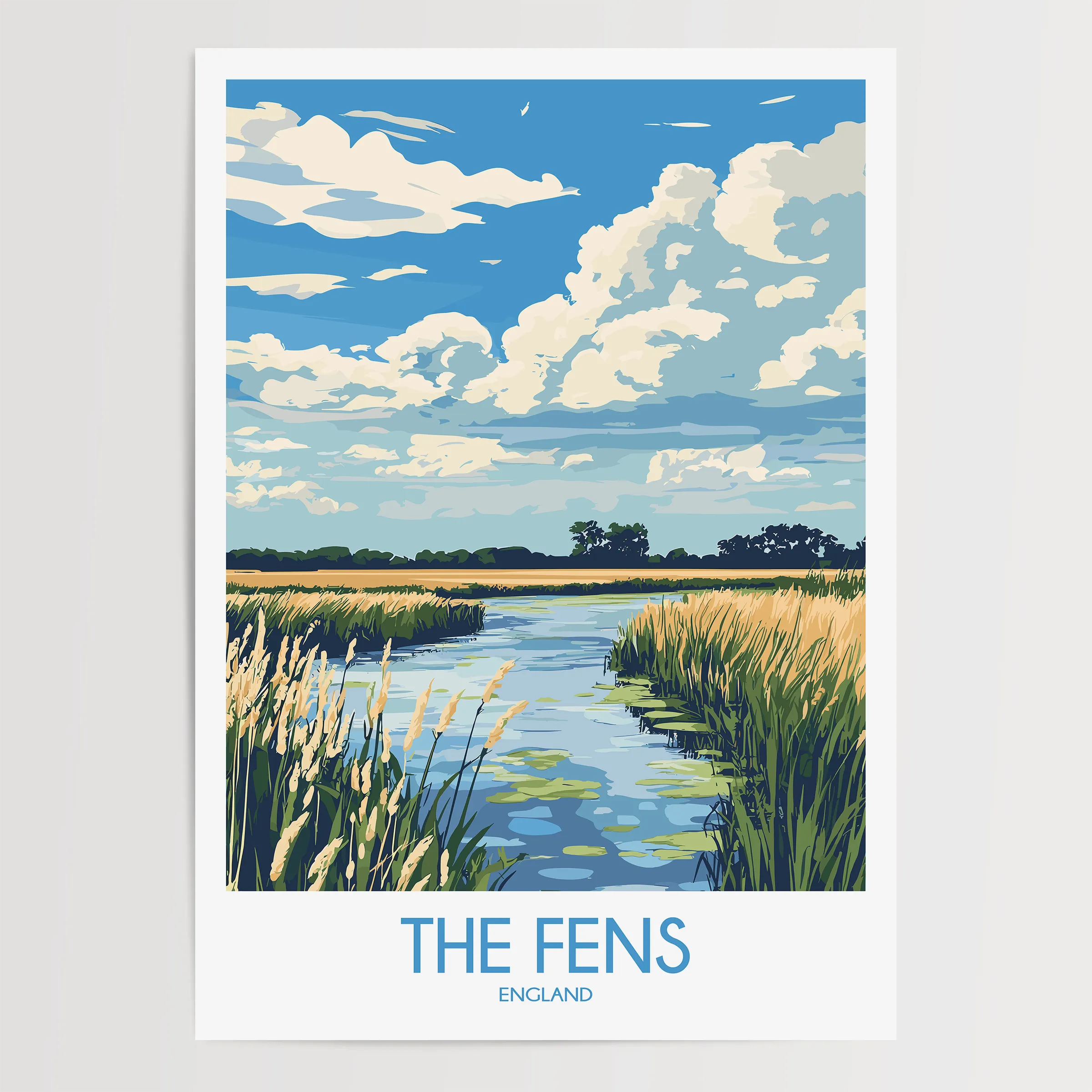The Fens Modern Travel Poster